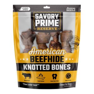 Savory Prime American Knotted Bone Dog Treats, Beef