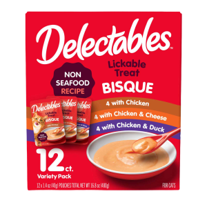 Hartz Delectables Non-Seafood Bisque Variety Pack, 1.4 Ounce Pouches, 12 Pack