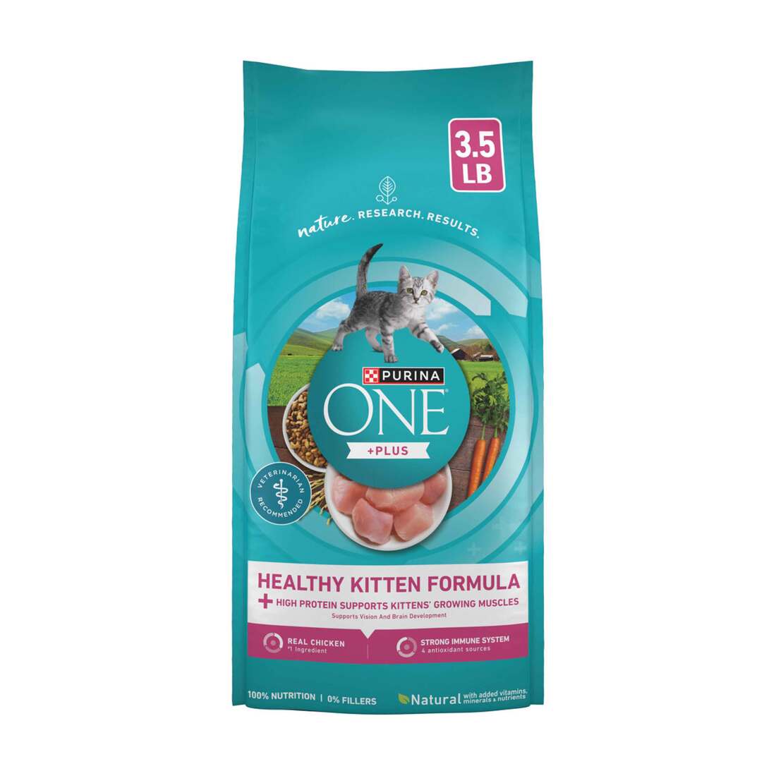 Purina ONE High Protein, Natural Dry Kitten Food, +Plus Healthy Kitten Formula - 3.5 Pound Bag