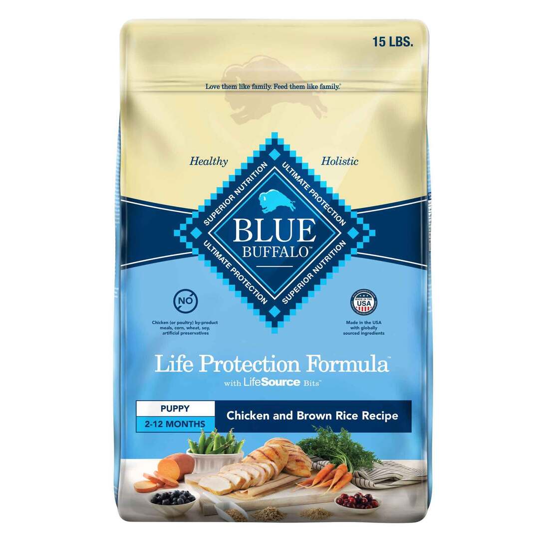 Blue Buffalo Life Protection Formula Natural Puppy Dry Dog Food, Chicken and Brown Rice - Image 2