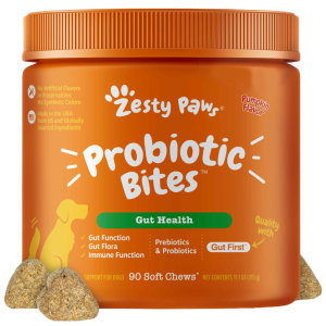 Zesty Paws Probiotic Bites Pumpkin Dog Supplement, 90 Count
