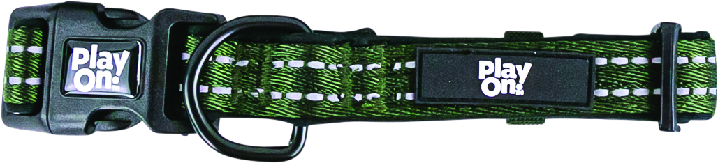 Play On Adventure Reflective Dog Collar, Olive - Image 4