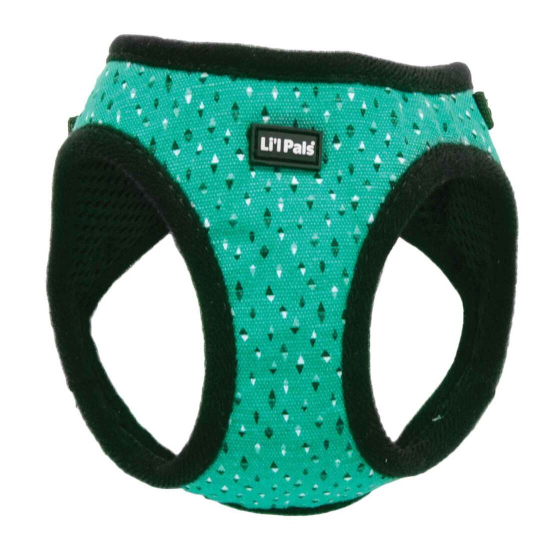 Coastal Pet Products Li'l Pals® Canvas Dog Harness, Teal and Grey Diamonds