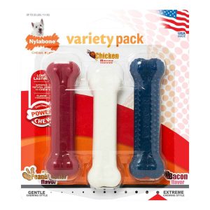 Nylabone DuraChew Regular Dog Chew Bones, Red, White & Blue 3 Count