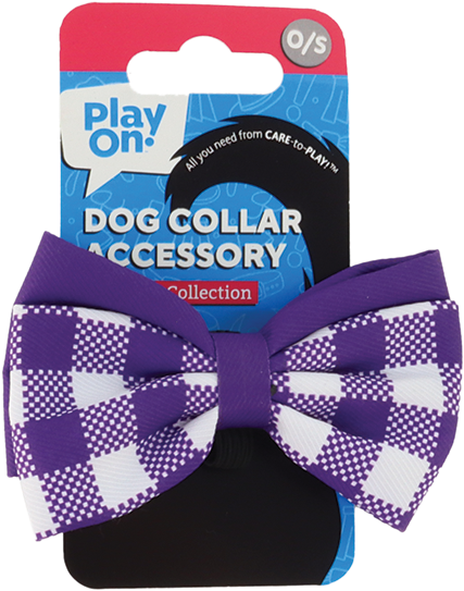 Play On Bow Tie, Purple Plaid, One Size
