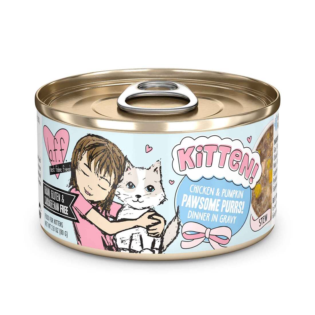 Weruva BFF Natural Wet Cat Food, Kitten Chicken & Pumpkin Pawsome Purrs, 2.8 Ounces