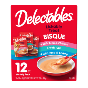 Hartz Delectables Lickable Bisque Variety Pack Cat Treat, 12 Count
