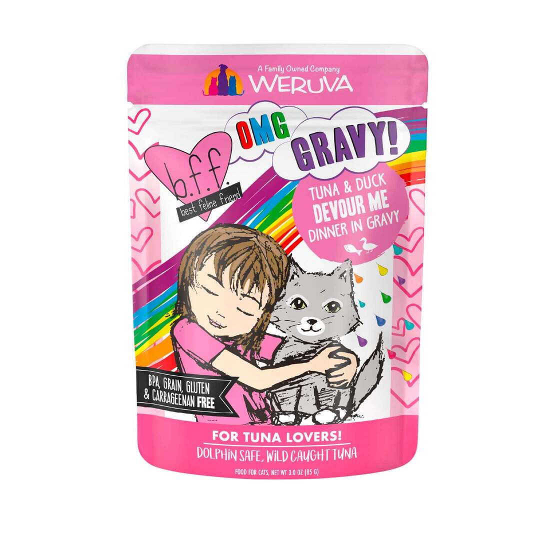 BFF OMG - Best Feline Friend Oh My Gravy!, Devour Me with Tuna & Duck in Gravy Cat Food by Weruva, 3