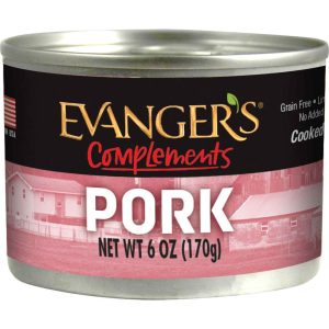 Evangers Grain Free Pork Wet Dog and Cat Food, 6 Ounces