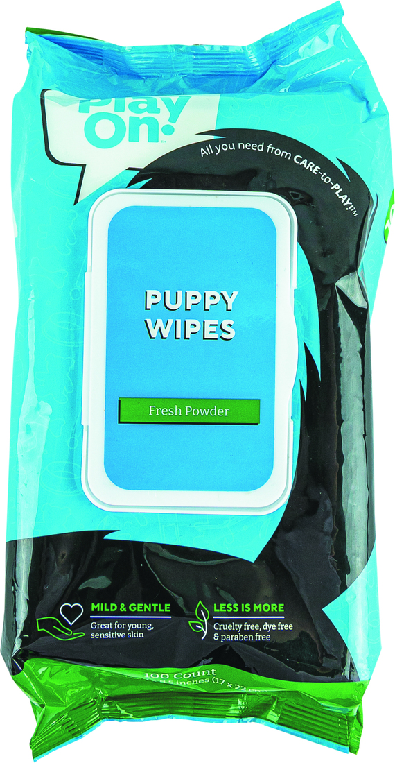 Play On Puppy Wipes, 100 Count Powder Fresh Scented
