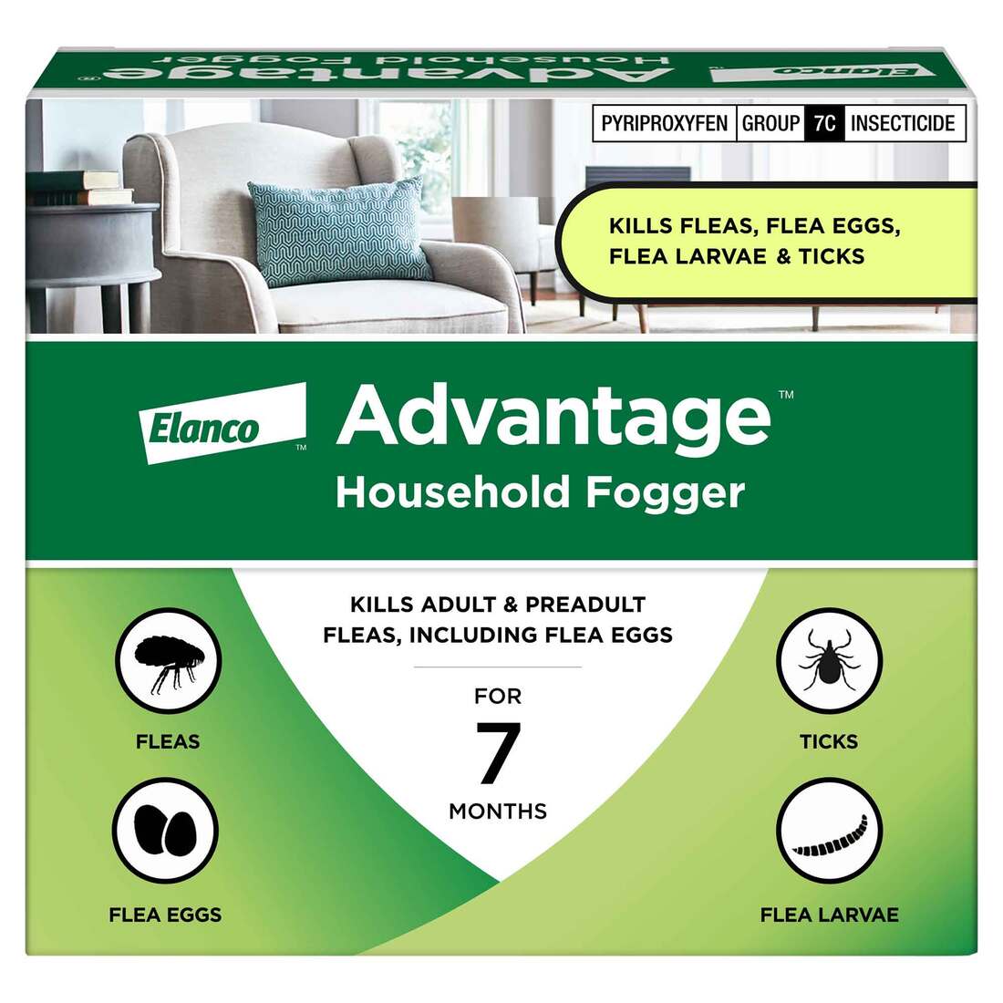 Advantage Household Fogger | Kills Fleas & Ticks | Flea Fogger for Home | 2 Ounce Canisters (Pack of