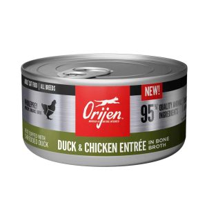 ORIJEN® Wet Cat Food, Adult Duck and Chicken Pate and Shreds in Broth, 3 Ounces