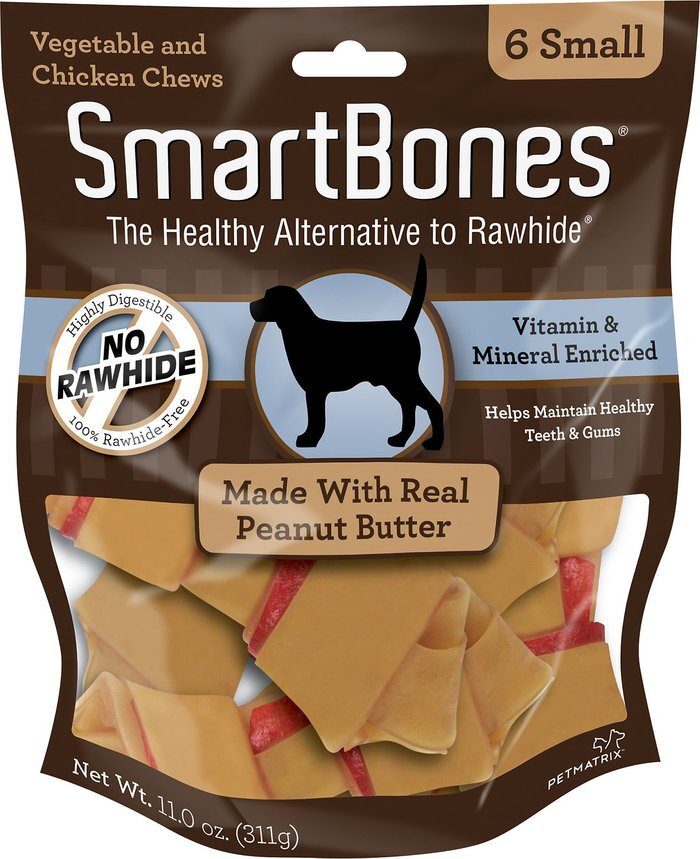 SmartBones Peanut Butter Small Chews, 6 Pack