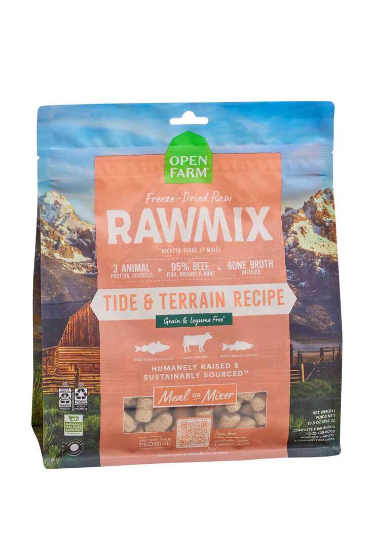 Open Farm Rawmix Grain Free Freeze Dried Dog Food, Tide and Terrain, 13.5 Ounces