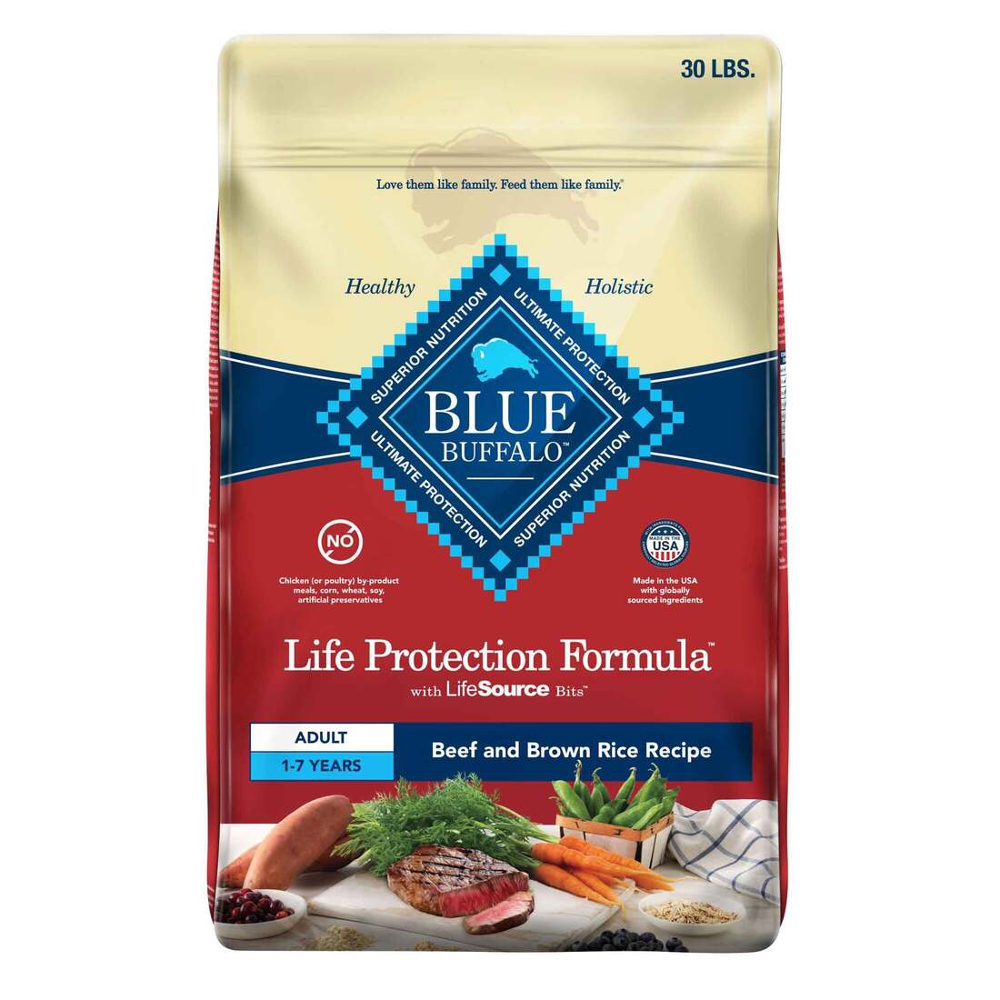 Blue Buffalo Life Protection Formula Adult Dry Dog Food, Beef