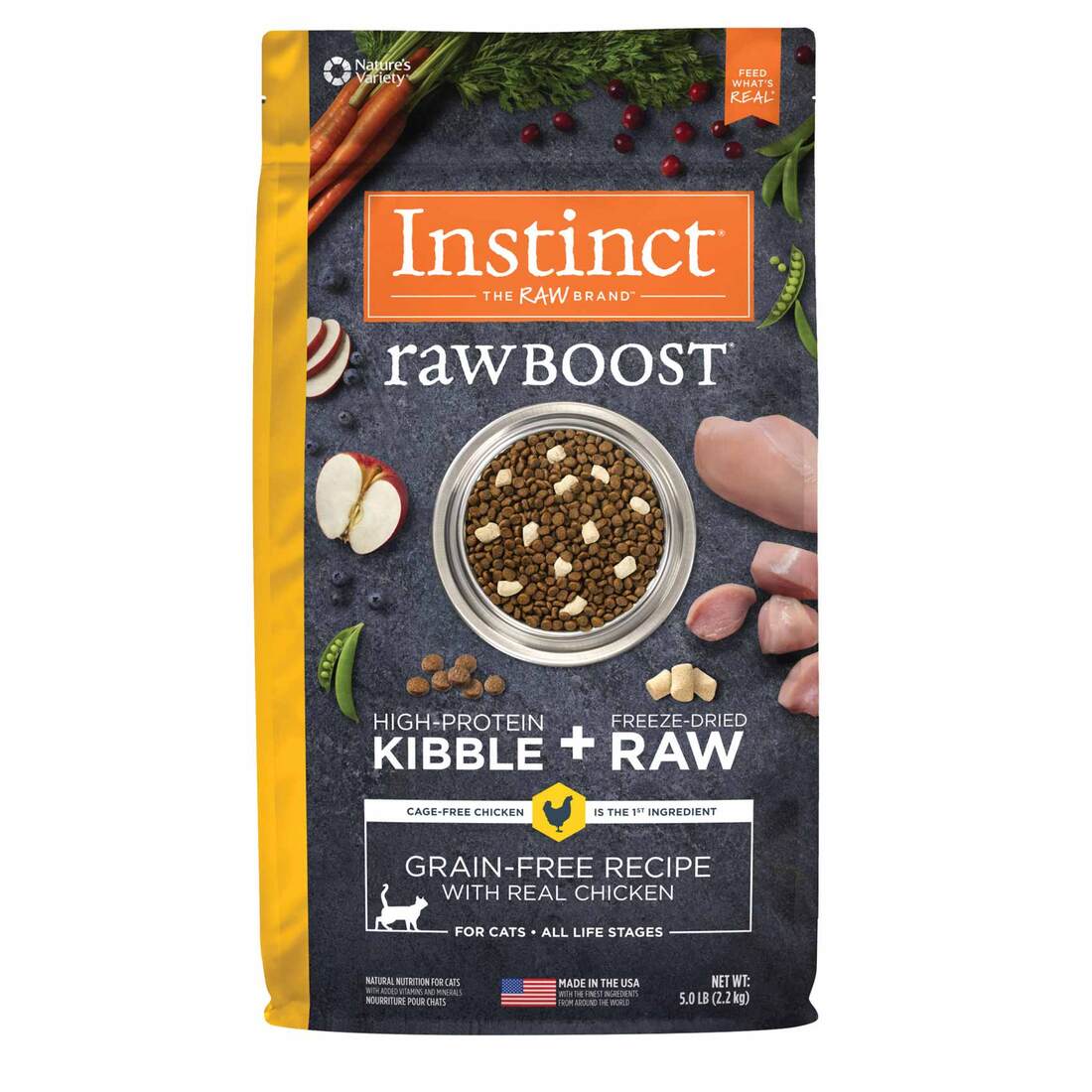 Instinct Raw Boost Grain-Free Recipe with Real Chicken Dry Cat Food with Freeze-Dried Raw Pieces