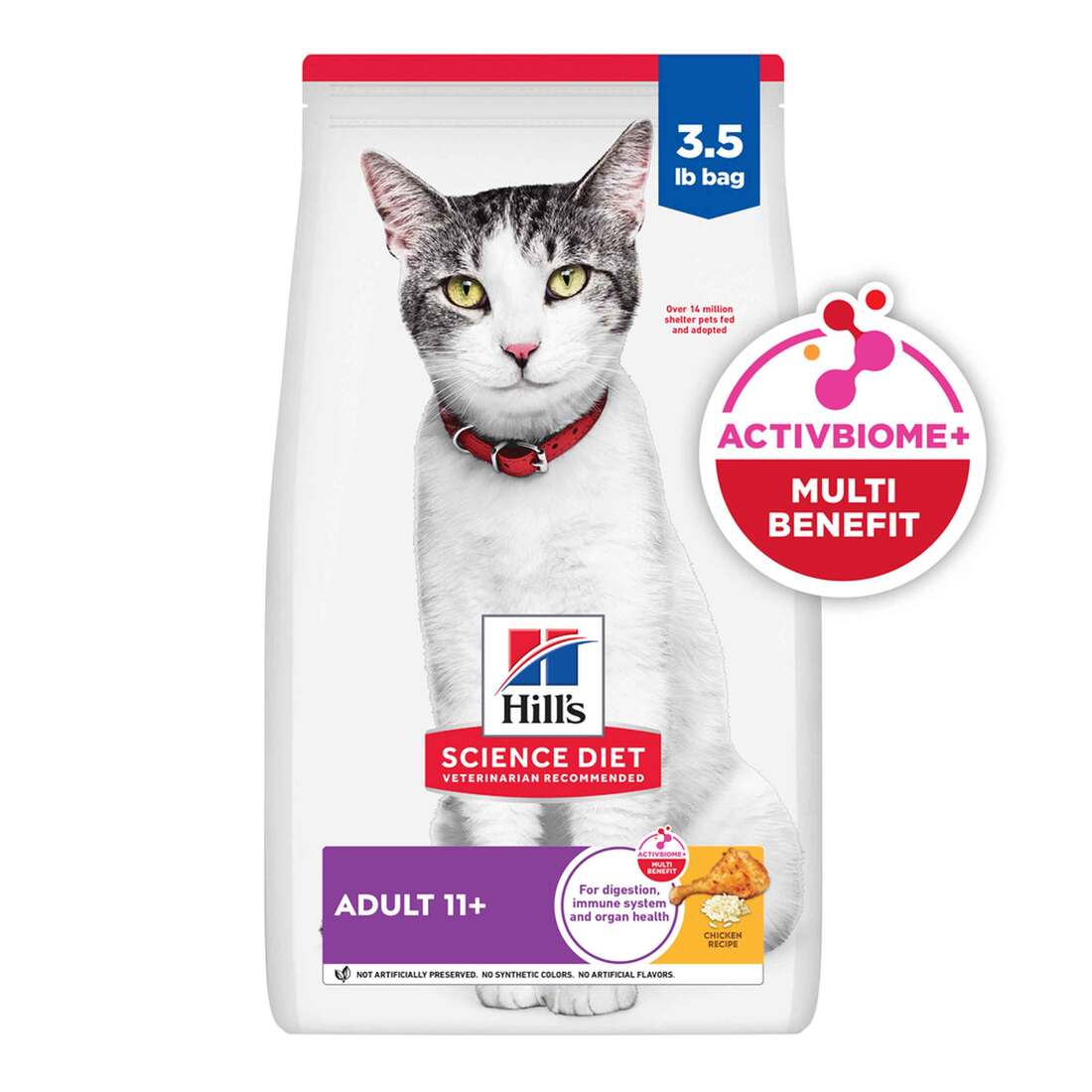 Hill's Science Diet Senior 11+ Chicken Recipe Dry Cat Food, 3.5 Pound Bag