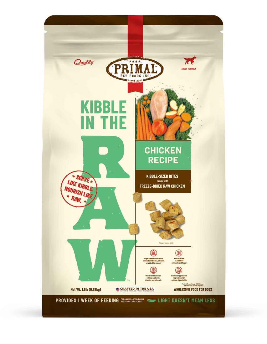 Primal Pet Foods Canine Kibble in the Raw Dog Food, Chicken Recipe