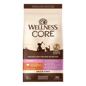 Wellness CORE Grain-Free Kitten Formula Dry Cat Food, 5 Pound Bag