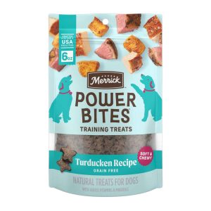 Merrick Power Bites Natural Soft And Chewy Real Meat Dog Treats, Turducken Recipe - 6 Ounce Bag