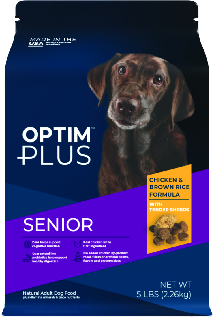 OptimPlus Senior Chicken & Brown Rice With Tender Shreds Dry Dog Food - Image 2
