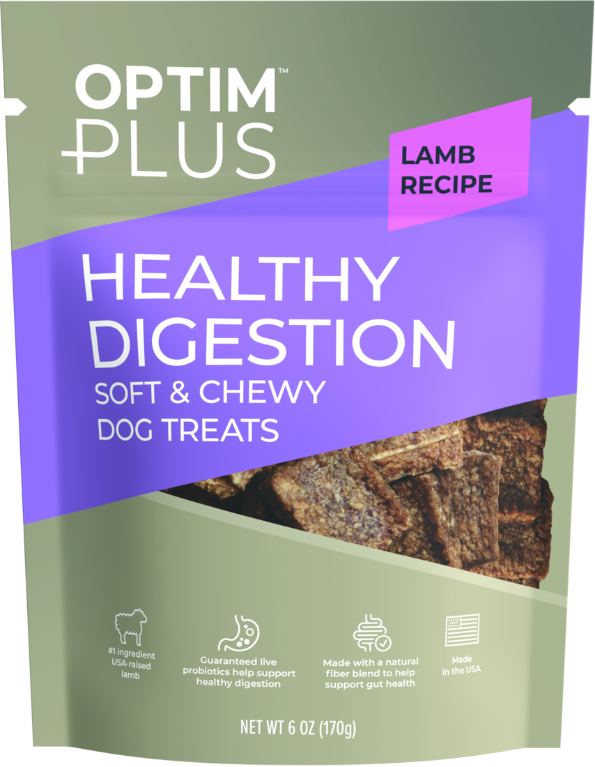 OptimPlus Healthy Digestion Soft & Chewy Dog Treats, Lamb Recipe, 6 Ounces