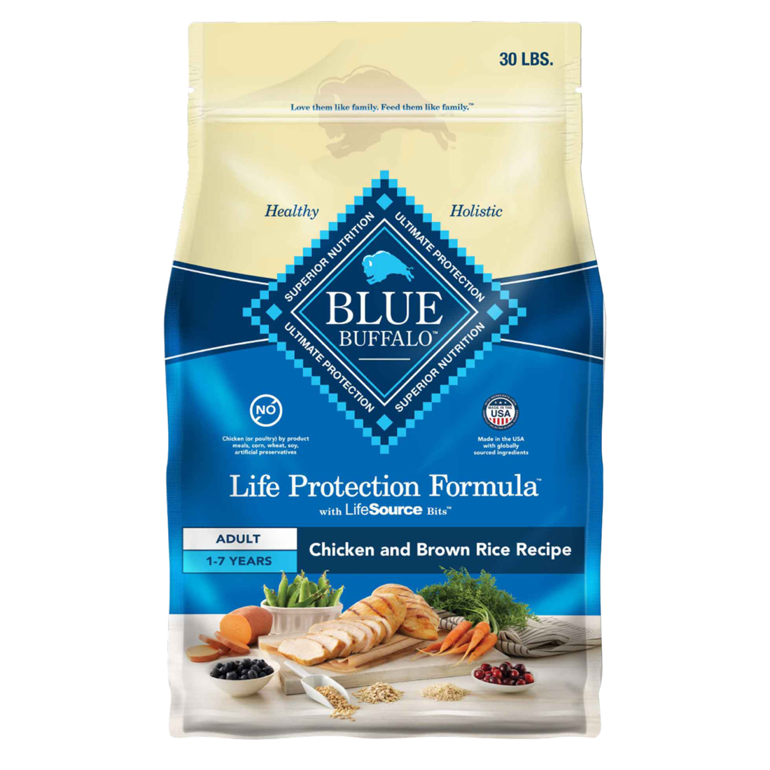Blue Buffalo Life Protection Formula Natural Adult Dry Dog Food, Chicken and Brown Rice