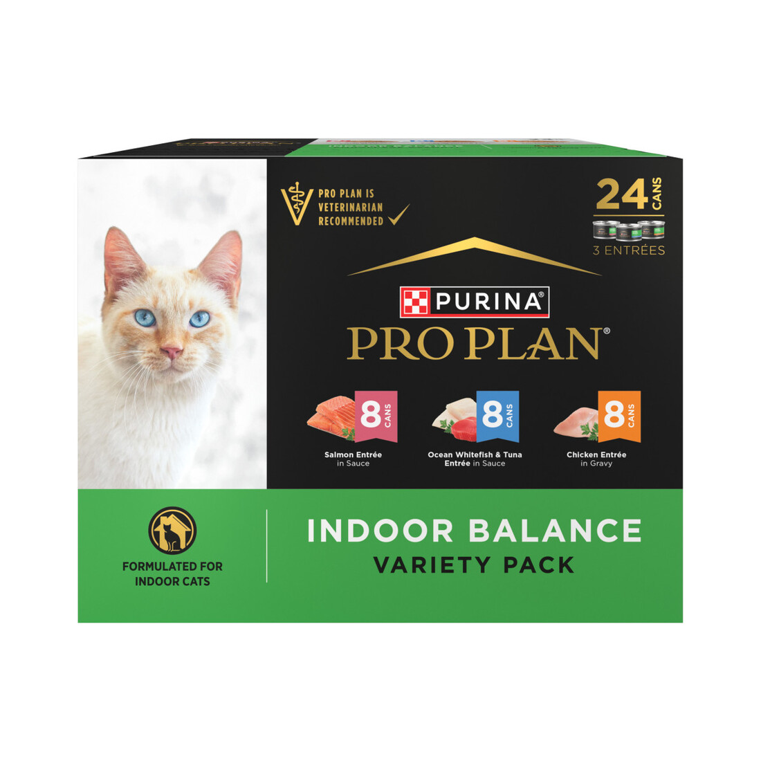 Purina Pro Plan Indoor Balance Chicken, Salmon, and Ocean Whitefish and Tuna Cat Food Wet Entrees Va