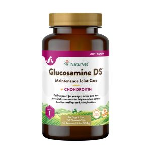 NaturVet Glucosamine DS Level 1 Maintenance Joint Care Time Release, Chewable Dog Tablets, 150 count