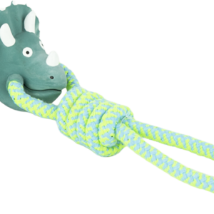Play On Rope with Latex Dinosaur Dog Toy