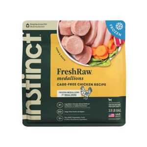 Instinct Frozen Raw Signature Medallions Grain-Free Real Chicken Recipe Dog Food, 3 Pound Bag - Not