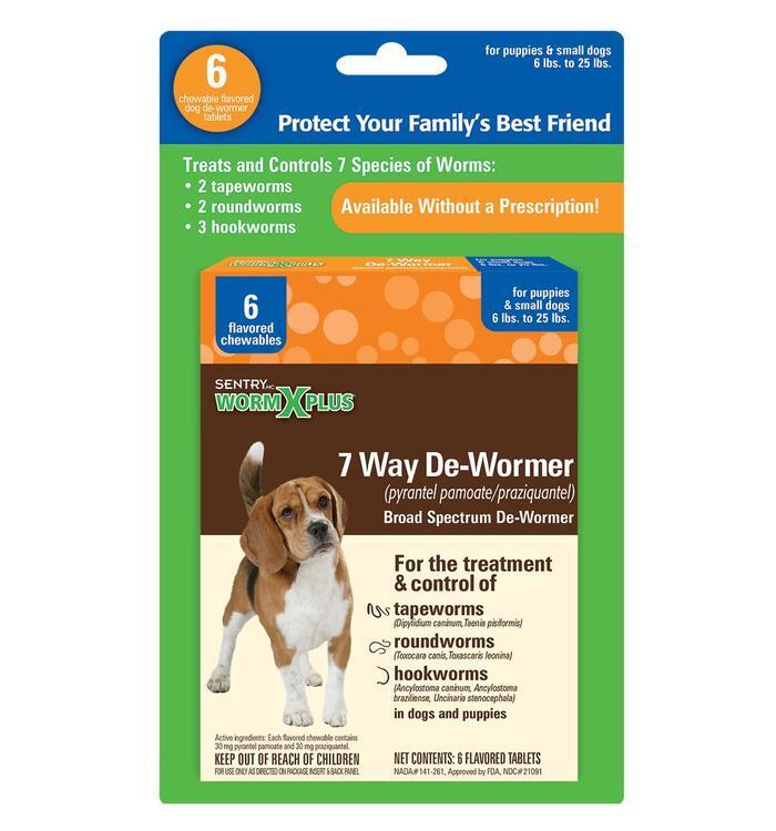 Sentry® Worm X Plus 7 Way De-Wormer Small Dog, 6 Count