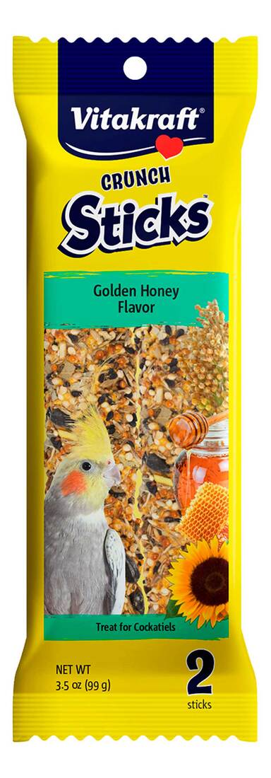 Vitakraft Crunch Sticks Cockatiel Golden Honey, 3.5 Ounces, 2 Pack