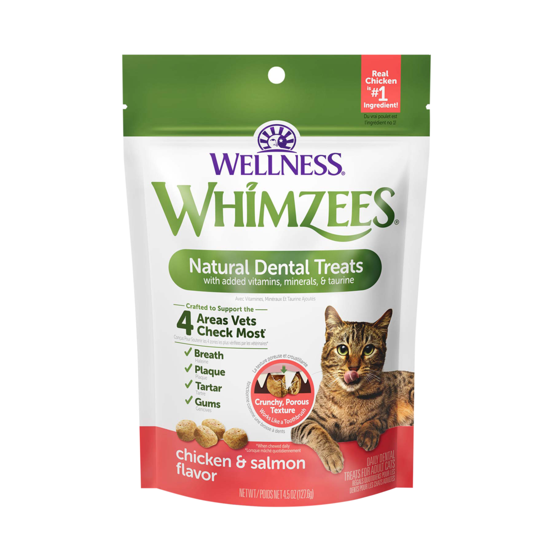 Wellness WHIMZEES Natural Cat Dental Treats, Chicken & Salmon Flavor - Image 2