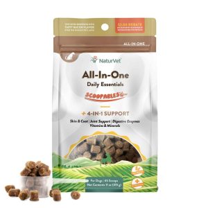 NaturVet All-In-One 4-in-1 Support Supplements for Dogs, 45 Scoopable Tiny Bites