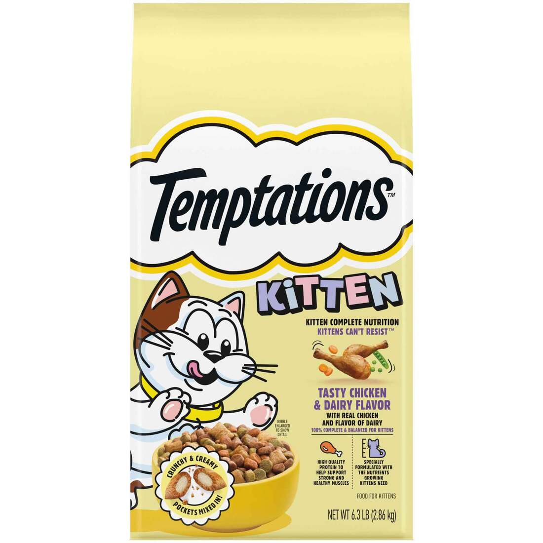Temptations Kitten Dry Cat Food, Chicken/Dairy - Image 3