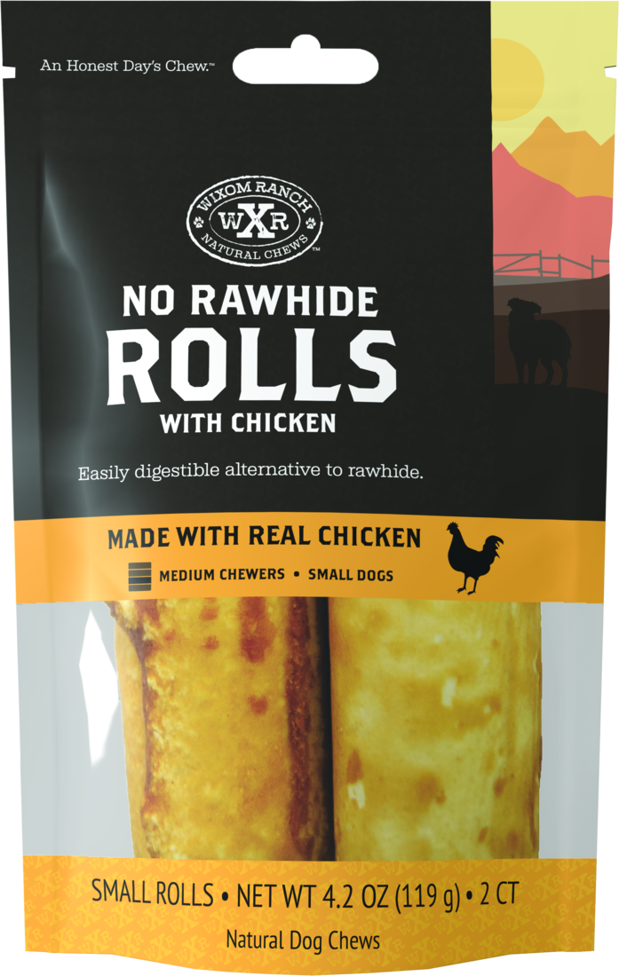 Wixom Ranch Natural Chews No Rawhide Rolls With Chicken, Small