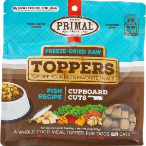 Primal Pet Foods Cupboard Cuts Freeze Dried Raw Toppers for Dogs & Cats, Fish, 3.5 Ounces