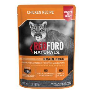 Redford Naturals Natural Wet Cat Food, Grain Free Chicken Chunks in Gravy, 3 Ounces