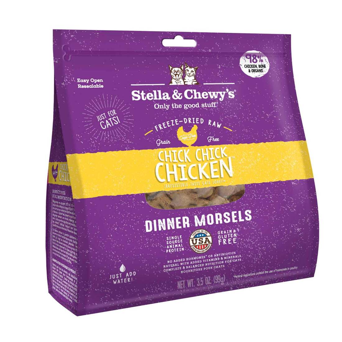 Stella & Chewy's Cat Freeze-Dried Raw, Chick Chick Chicken Dinner Morsels, 3.5 Ounces
