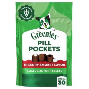Greenies Pill Pockets for Dogs Hickory Smoke Flavor Soft Dog Treats, Small, 3.2 Ounce Pouch