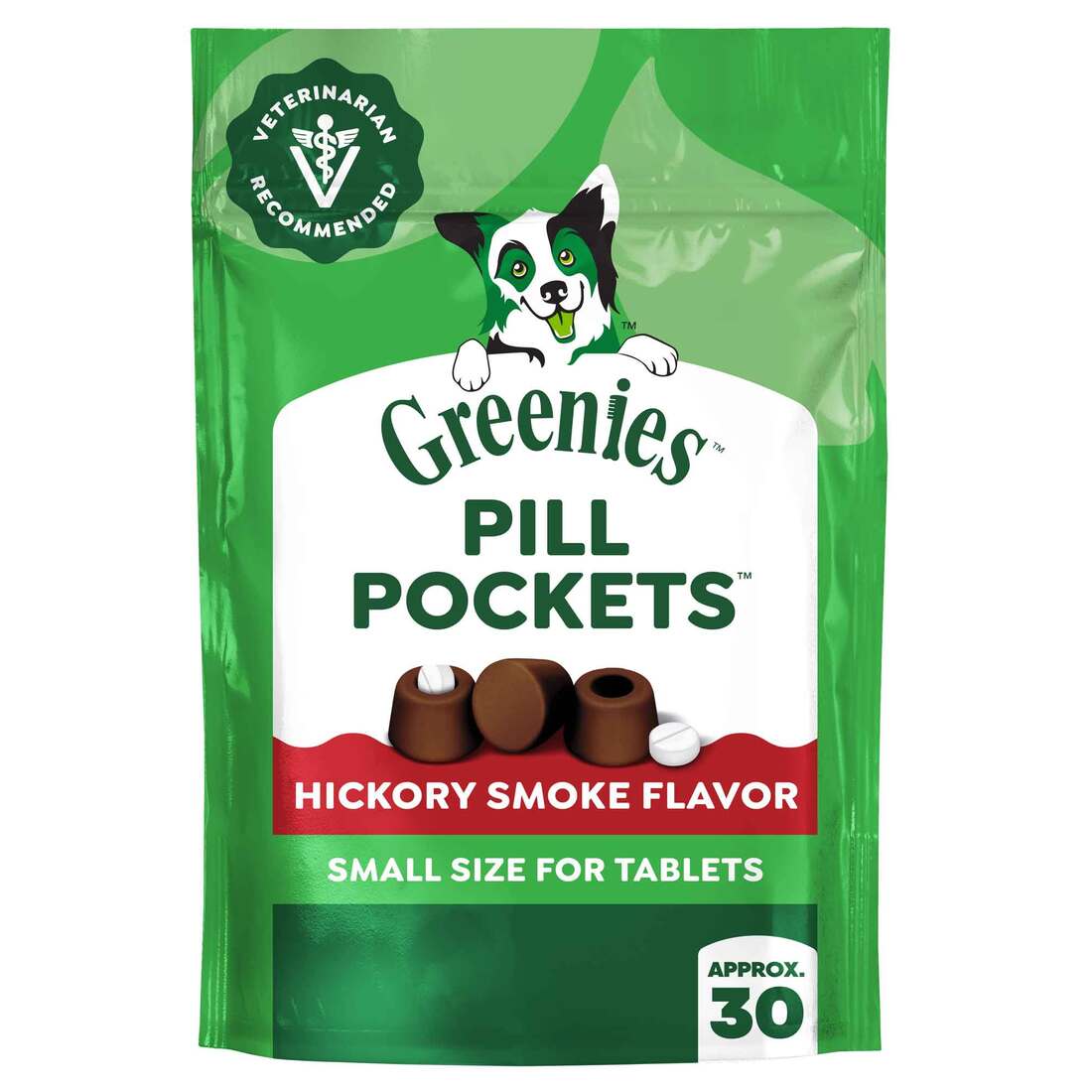 Greenies Pill Pockets for Dogs Hickory Smoke Flavor Soft Dog Treats, Small, 3.2 Ounce Pouch