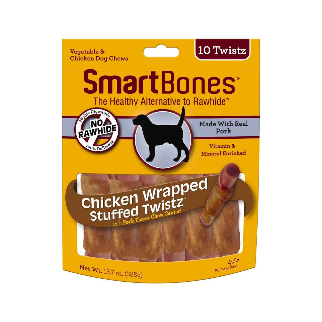 Smartbones Chicken Wrapped Twistz Dog Treat, 10 Count
