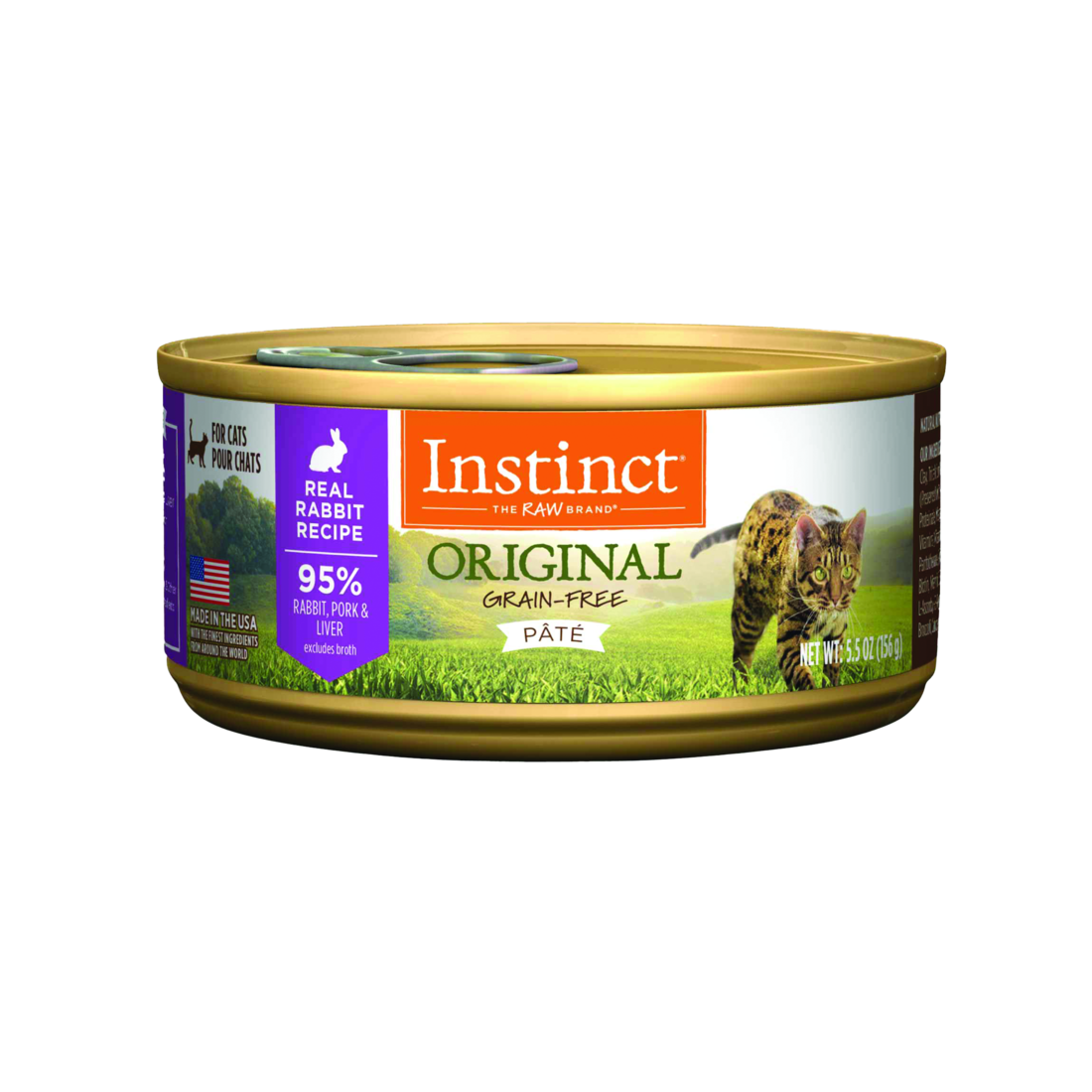 Instinct Original Natural Wet Cat Food, Grain Free Real Rabbit Recipe Pat??, 5.5 Ounces