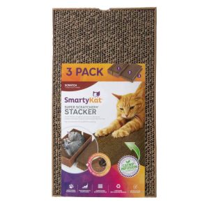 SmartyKat Super Scratcher+ Stacker Corrugate Cat Scratcher & Lounge with Catnip Infusion Technology,