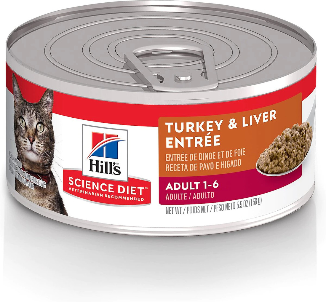 Hill's Science Diet Adult Canned Cat Food, Turkey & Liver Entr??e, 5.5 Ounces