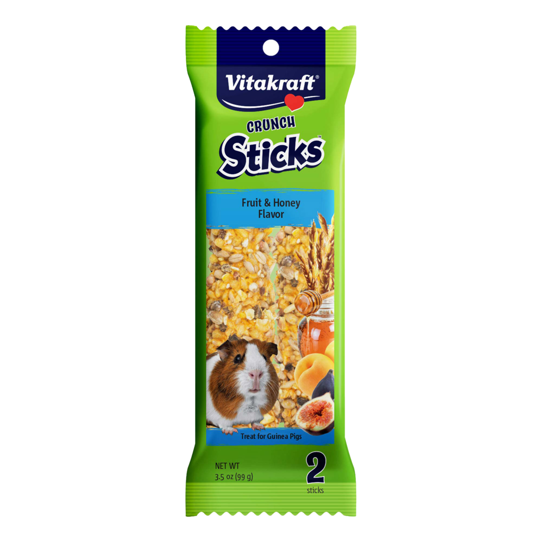 Vitakraft Triple Baked Crunch Sticks for Guinea Pigs with Fruit and Honey, 3.5 Ounces