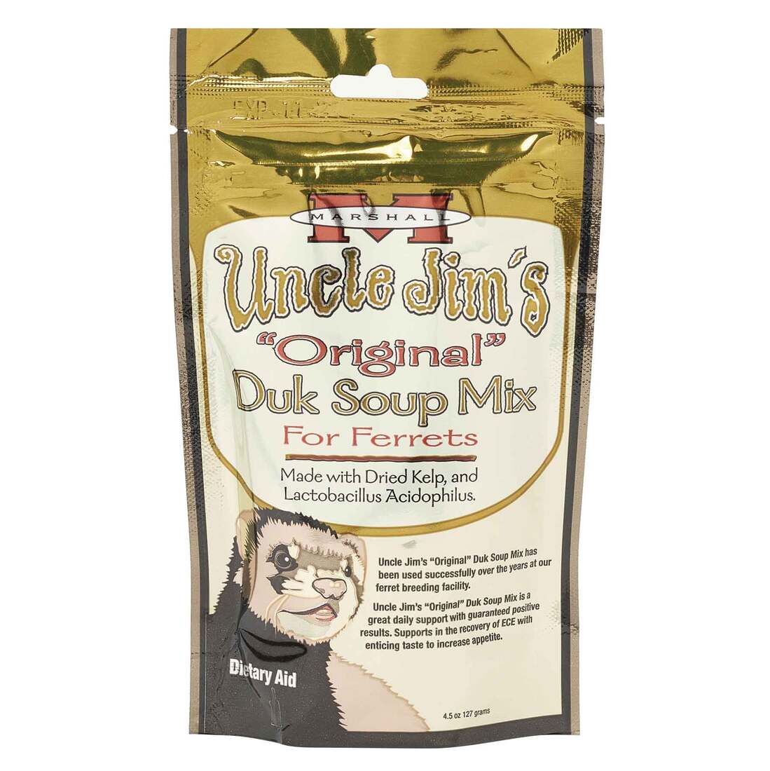 Marshall Uncle Jim's Original Duk Soup Mix Food Supplement & Dietary Aid for Ferrets, 4.5 Ounces