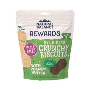 Natural Balance Rewards Crunchy Biscuits Small Breed Dog Treats with Peanut Butter, 8 Ounces