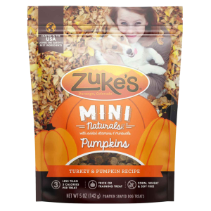 Zuke's Mini Naturals Pumpkins Training Dog Treats Turkey & Pumpkin Recipe - 5 Ounce Bag